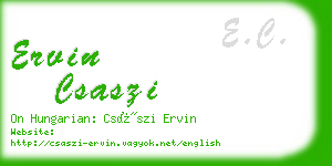 ervin csaszi business card